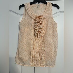 J. Crew Size 6 Peach Ruffle Sleeveless Top